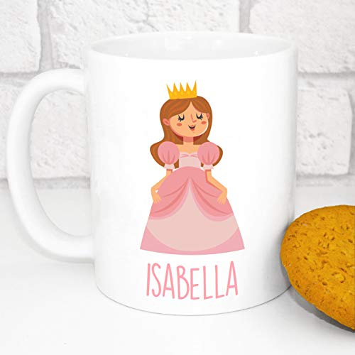 Personalised Children's Mug - Unbreakable Lightweight Polymer - Add Your Own Name (Pink Princess)