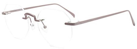 MOSTAR Polygon Fake Brille Rahmenlos Metallgestell Nicht Verschreibungspflichtig Brillenfassung Creme Brille