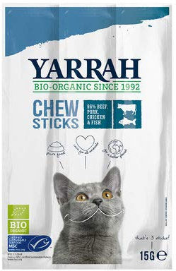Yarrah - Chew Stick Cat with Beef and Fish Bio 25 x 15 g