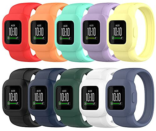 Kompatibel mit Garmin Vivofit Jr 3 Ersatzarmband aus Silikon, wasserabweisend, für Garmin Vivofit Jr. 3 (10 Farben, groß)