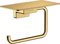 hansgrohe AddStoris - Toilettenpapierhalter mit Ablage, Klopapierhalter für Wandmontage, Klorollenhalter, verdeckte Befestigung, Badezimmer Zubehör, Polished Gold Optic, 41772990