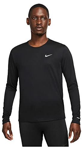 Nike DD4576 M NK DF UV Miler TOP LS Sweatshirt Mens Black/Reflective silv XL