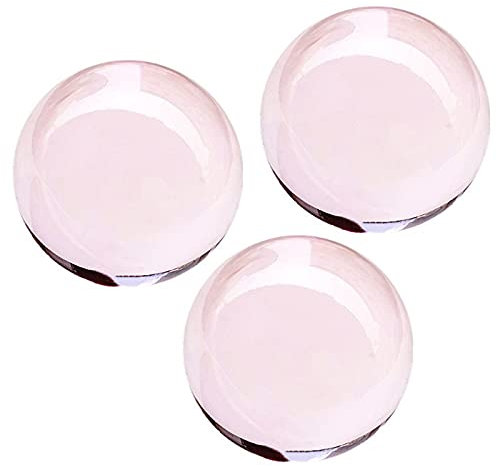 Decorative Orbs for Bowls and Vases Set of 3，Diameter 3 Crystal Sphere Ball,Camera Sphere and Photography Orb (pink3)
