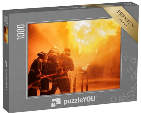 puzzleYOU: Puzzle 1000 Teile „Feuerwehrmänner bei der Brandbekämpfung“ – aus der Puzzle-Kollektion Feuerwehr