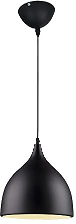 Mengjay Vintage Deckenleuchten Retro E27 Lampenfassung Leuchtmittel Metall Aluminium Lampenschirm Deckenlampe Semi-Flush Mount Pendelleuchte Hängeleuchte Restaurant Esszimmer Wohnzimmer (Schwarz, A)