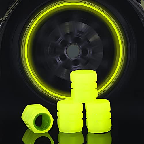 Ventilkappen Auto 12 Stück Fluoreszierende Autoreifenventil Universelle Beleuchtete Ventilkappen Reifen Ventilschaftabdeckung für Auto Motorrad Fahrrad