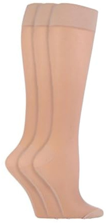 IOMI 3er Pack Damen Reisestrümpfe Extra Breite Weiche Kompressions Stützstrümpfe | DVT Flugsocken