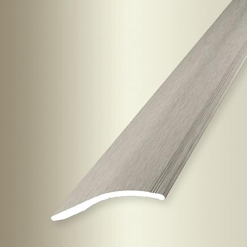 PROVISTON | Anpassungsprofil | Breite: 40 mm | Höhe: 0-18 mm | Länge: 1000 mm | Aluminium eloxiert | Rampe | Platinium Fein Geschliffen | Selbstklebend