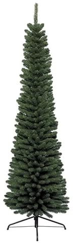 ROTEX Albero di Natale Artificiale Verde Slim Stretto Apertura Automatica 180 cm