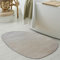 Teppich-Traum Waschbare Badezimmer Duschvorleger-Teppiche • rutschfest & schön weich • in beige, 80x120 cm Oval