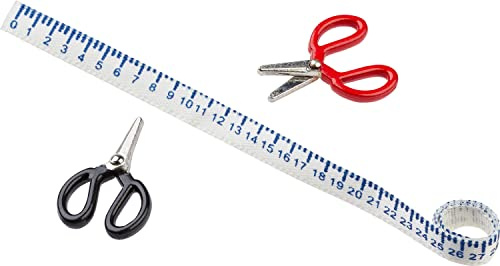 Hobbyfun Miniatur Set Schere Maßband 3-teilig Metall 2.0-17.0 cm