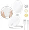 FUNTOUCH Wiederaufladbarer Schminkspiegel mit Beleuchtung, Reisespiegel mit 1X / 5X Vergrößerung, 3 Farbige Beleuchtung Kosmetikspiegel, Dimmbarer Touchscreen, Faltbarer Tragbarer Make up Spiegel