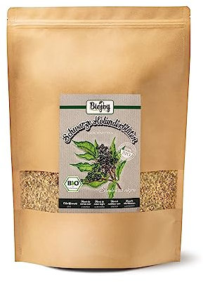 Biojoy BIO-Holunderblütentee (500 g), schwarze Holunderblüten getrocknet und geschnitten, Holundertee (Sambucus nigra)