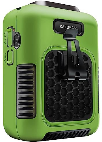 CAZOKASI 2023 Upgrade Waist Clip Wearable Fan - Portable Personal Body Cooling Device - 6000mAh Battery, Up to 24H Runtime, Heatstroke Prevention (Army Green Black)