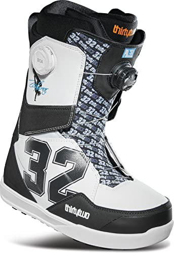 Thirtytwo Herren Snowboardstiefel mit Lashed Double BOA – 2023/2024 Weiß/Schwarz (Zeb Powell) | Größe 45