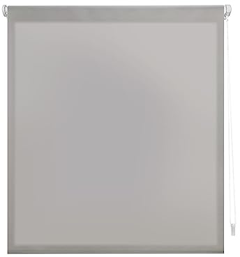 Decorblind | EasyFix-Rollo lichtdurchlässig ohne Werkzeug und ohne Bohren, Maße: Breite 140 x Länge 180 cm/Maße Stoff: 137 x 175 cm – Silber Uni, Jalousie für Fenster