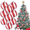 Liliful 12 Stück 8,9 cm Weihnachtskugeln Ornamente Glitzer Weihnachtsbaum Dekorationen Kunststoff bemalte Weihnachtskugeln Ornamente für Xmas Swirl hängende Ornamente Dekor (weiß und rot)