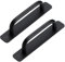 Funnytek 2 maniglie autoadesive per mobili, in alluminio, senza foratura, per armadio, cucina, porta scorrevole, porta del balcone, 148 mm, colore nero