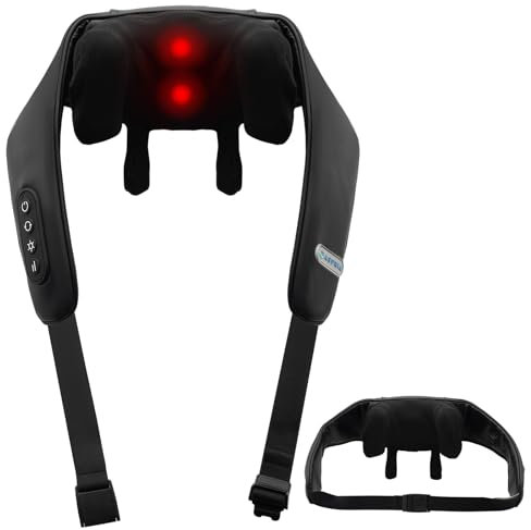 Aspria 5D Shiatsu Nackenmassagegerät mit Wärme, wiederaufladbar, Tragbares Schultermassagegerät für Nacken, Schulter, Rücken, Beine und Ganzkörpermassage, Geschenk für Frauen Männer Freunde Familie