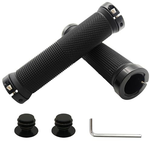 RYANGO Bike Grips, MTB Grips - Quality Rubber Body, Double Aluminium Alloy Clamp, Ergonomic Design, for Bicycle, BMX, Foldable Urban Bicycles, E-Bike, Scooter