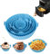 6-Piece Reusable Non-Stick Air Fryer Silicone Liners Silicone Air Fryer LinersMess-Free Healthy Cooking Up to 200°C. Reusable Non-Stick Air Fryer Accessories Set (Blue)