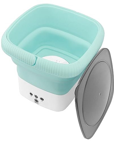 Mini Machine à Laver Portable Pliante, Extrêmement Silencieuse, Mini Machine à Laver Portable Puissante et Réglable, sans Danger pour les Voyages (GREEN)