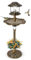 COSTWAY Bain d'oiseaux Énergie Solaire, Décoration d'Extérieur sur Pied Rétro Éclairé avec 2 Lampes Jardinière de Fleurs Mangeoire, Abreuvoir pour Oiseaux Léger pour Jardin (Bronze)