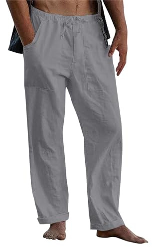 Pantalon De Sport Homme Vêtements De Maison en Coton Et Lin Jeans Homme Taille Elastique Pantalon Ete Homme Pantalon De Jogging Homme Pantalon Lin Pantalon De Jogging Homme Baggy