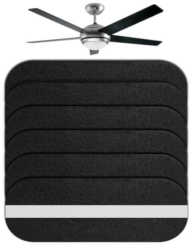 Eoixuqba 6 Ceiling Fan Filter, 25.5x10cm Activated Shell Carbon Air Filters, Ctivated Carbon Air Filters Ceiling Fan Air Purifier Pads Ceiling Fan Air Filter, Easy Stick Fan Filter For Fans