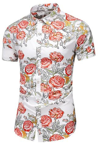 Kurzarm Herren Hemden Freizeithemden Für Persönlichkeit Herren Kurzarm Freizeithemden Für Herren Kurzarm Hawaiihemd Herren Herren Kurzarm Shirt Herren B-C326 4XL