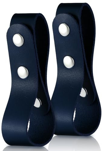 Giegxin Lot de 2 accessoires d'Halloween en cuir faits à la main pour fouet et fouet d'équitation - 3,1 x 13,7 cm (bleu ardoise)
