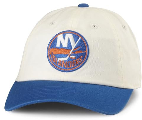 AMERICAN NEEDLE Uni National Hockey League NHL Team Logo Offiziell lizenzierte verstellbare Snapback Epic Baseballmütze, Elfenbein/Royal (New York Islanders), Einheitsgr��e
