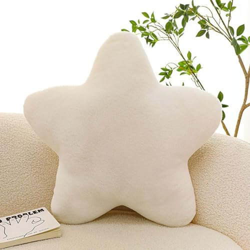 Orgrul Babykissen Sternform Sternförmiges Kissen Weiches Dekokissen für Kinder Sternform Weiches Dekokissen für Schlafzimmer (Weiße Milch, 30 cm)