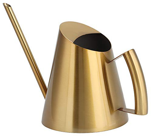 Gießkanne Metall, Giesskanne Gold Kleine Gießkanne Zimmerpflanzen mit Langer Auslauf für Pflanzen Zimmerpflanze (900ML)