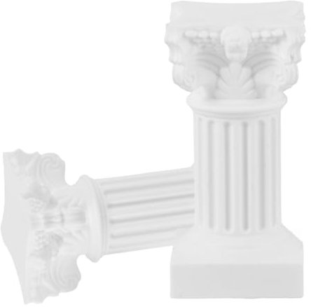 Alipis 2 Stück Weißer Minimalistischer Kerzenhalter Mit Römischer Säule Elegante Wohndekoration Tischdekoration Für Wohnzimmer Oder Büro