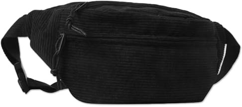 Sac Banane Femme en Velours Côtelé (Noir)