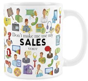 Purely Home Salesperson Mug - Humorous Salesman/Saleswoman Job Themed Novelty Gifts - Tea/Coffee Hot Drinks White Ceramic Cup Present