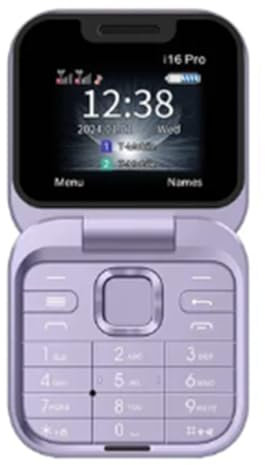 Joskeijky Mini Flip Mobile Phone FM Radio Voice Blacklist Speed Dial Vibration 2SIM Card Small Display Foldable Phone Easy Install Easy to Use ()