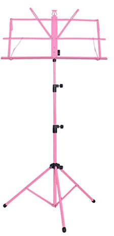 Hochwertiger Metall-Klappständer für Notenständer, zusammenklappbar, Rosa