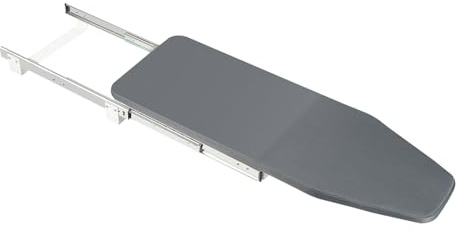 PUDLOR Planche à repasser pliable extensible à 180 °, montage mural dans l'armoire, tiroir encastrable pliable, planche à repasser extensible, rail silencieux à 3 niveaux, pour armoires, dimensions :