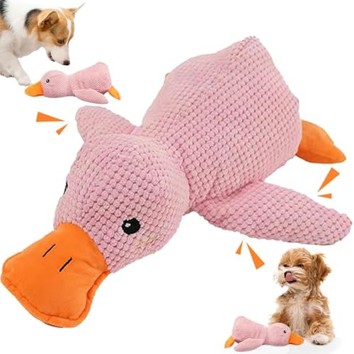 Sunshine smile Anti Stress Ente Hund, Hundespielzeug Ente,Quietschspielzeug Hund Kuscheltier,Interaktives Hundespielzeug Unzerstörbar,Dog Toys für Kleine, Mittlere Hunde