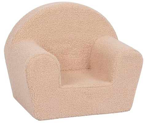 Knorrtoys 74034 - Kindersessel - Soft Plush beige | mit weicher Schaumstofffüllung, Kinderzimmer Sessel mit Armlehnen für Kinder bis 30 kg, Leicht und stabil für Spielzimmer