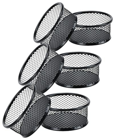 NOLITOY 6 Stck. Büroklammer-aufbewahrungseimer Mesh-büroklammerhalter Heftklammern Groß Desktop Schreibtisch Organizer Mit Speicher-zwischenablage Mesh-binder Spender Clip Black Eisen