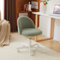 Bonnlo Chaise de Bureau Mignonne sans Accoudoirs, Petite Chaise Confortable avec roulettes, Chaise de Coiffeuse avec Support Lombaire, Chaise Pivotante Réglable pour Bureau, Chambre, en Teddy, Vert