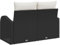 vidaXL Gartensofa 2-Sitzer mit Stauraum und Kissen Schwarz Poly Rattan