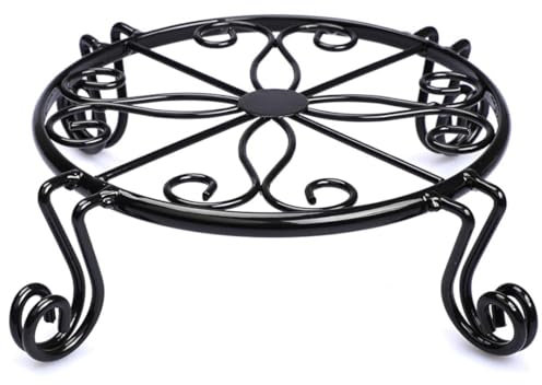 Yeory Black Plant Stand for Flower Pot Heavy Duty Potted Holder Indoor Outdoor Metal Rustproof Iron Garden Container Round Supports Rack for Planter Bronze, Pumpkin Stand Outdoor, Flower Pot Rack