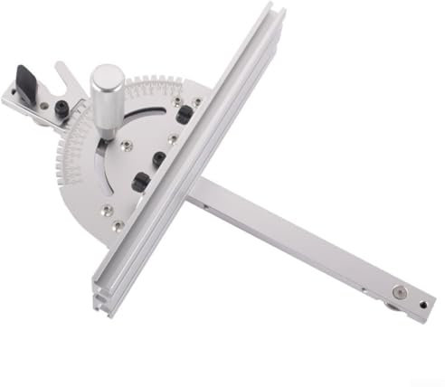 Table Saw Miter Gauge with 27 Angle Stops for Accurate Cuts 180 Degree Range Aluminum Construction Fits Standard 3/4 Slots(C)