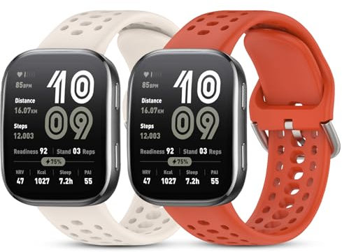 SenMore 2 Pezzis Silicone Cinturino Compatibile con Amazfit Bip 6/Bip 5/Amazfit Balance/Amazfit Cheetah/Amazfit Cheetah Pro, 22mm Sportivo Braccialetto di Ricambio per Amazfit Bip 6/5.(No host)