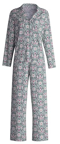CALIDA Spring Flower Dreams Pyjama, durchgeknöpft Damen, aus 100% Supima Baumwolle