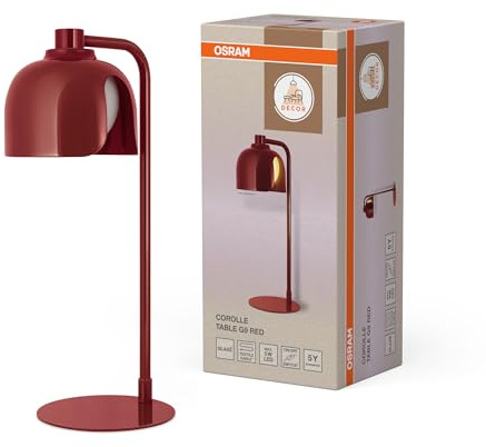 Osram Decor Corolle Table Tischleuchte G9 Rot Metall Glas | Decor Corolle, Indoor Wall Lighting, Rot, , 1-Pack